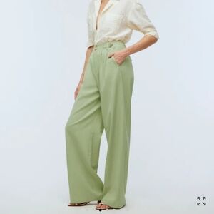 Madewell The Harlow Wide Leg Pants in Pale Lemongrass Size 4